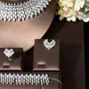 HIBRIDE Elegante Cubic Zirconia Choker Design 4PCS Set di collana e orecchini per le donne Set di gioielli da sposa Nigeria Wedding N-45 240103