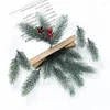 Decorative Flowers 10pcs Plastic Pine Needles Snowflake Artificial Plants Fake For Scrapbooking Christmas Decorations Home Diy Gift Box