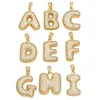 Pendant Necklaces OCESRIO Alphabet Crystal Big Initial Letter Copper Gold Plated Chunky Jewelry Making Supplies Pdtb470