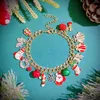 Charm Bracelets Christmas Tree Santa Claus Bracelet For Women Metal Bell Trendy Party Jewelry Gift
