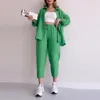 Vêtements de nuit pour femmes Pyjamas solides pour femmes Deux pièces Ensemble à manches longues Chemise boutonnée Lâche Pantalon à jambes larges Costumes Tenues pour dames