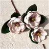 Dekorativa blommor kransar stora lotus magnolia grandiflora gren vintage hemrumsdekor flores 3d tryckning artificiais höst dec dheu5
