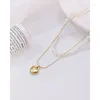 Pendant Necklaces ALLME French Freshwater Pearl Metallic Heart For Women 14K Gold Silver Plated Copper Double Layers Choker