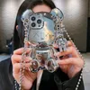 Pokrywa telefonu komórkowego z paskami 3D galwanizowana kreskówka Cute Bear Telefon dla iPhone'a 11 12 13 14 15 Pro Max Odporny na szok obudowy silikonowy