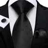 Галстуки-бабочки, модный галстук, шелковые свадебные костюмы, мужские 8 см, подарочные полосатые клетчатые запонки, праздничный комплект, галстук, носовой платок на 2024 г., аксессуары для мужчин