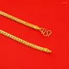 Ciondoli Collana in oro giallo 14 carati Catena per uomo Lama semplice Gioielli da uomo pregiati Regalo di Natale 55 cm Collane Accessori