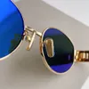 40235 Occhiali da sole ovali in metallo Montatura dorata Lenti verdi Donna Uomo Occhiali da sole firmati Tonalità Sunnies Gafas de sol Occhiali UV400 con scatola