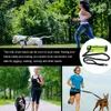 Hundkrage Personlig Free Hands Leather Reflective Handsfree Leash Justerbar midjebältespåse Selar Pet Tillbehör 240103