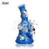 Hopahs Glass Bong 3D Handmålat Spaceman Water Pipe 7,5 tum duschhuvud Percolator Bong med 14 mm skål för rökning