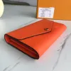 Designer de luxe en gros portefeuille 7 couleurs mode unique fermeture éclair pocke hommes femmes en cuir dame dames long sac à main avec carte de boîte orange