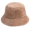 Bérets unisexe seau chapeau voyage mode couleur unie Panama Harajuku Hip Hop hiver chaud pêcheur casquette pour hommes femmes adolescent