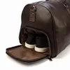 Grande capacidade bolsa de viagem de couro genuíno para homens mulheres macio preto casual viagem duffel grande bagagem fim de semana bolsa de ombro 240104