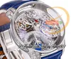 RMF AT812.30.DR Astronomia Tourbillon Mechanisch Herenhorloge Iced Out Verharde Baguette Diamanten 3D Art Dragon Dial Lederen Band Super Editie trustytime001Watches