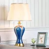 Lampy stołowe płynne biurko ceramiczne miedź luksusowy nowoczesny tkanin
