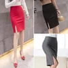 Юбки 2024, пикантные модные женские офисные формальные юбки-карандаши, весенне-летние элегантные тонкие миди с разрезом спереди, черные, красные, OL 3XL