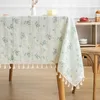 Nappe de Table en coton, décoration de noël, motif Floral, petite marguerite, thé, cuisine, mariage, salle à manger, couverture rectangulaire