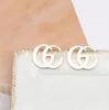 20style 18K Gold Puded Brand Brand Letters Stud arrings Classical Hyngetric Women 925