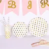 Pratos de papel descartáveis para festa, 7/9 unidades, bolinhas, estrela, chá de bebê, meninas, crianças, suprimentos para festa de aniversário w0162