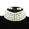 Chains 2024 Fashion Jewelry Multi Layer Imitation Pearl Necklaces For Women Party Wedding Bride Necklace Collar Choker The Neck