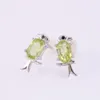 Stud Earrings Natural Gemstones Perido Birds Exquisite And Elegant Vintage Jewelry For Women Fashion Trend 2024