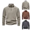 Windbreaker Men Tops Tops Kurtki jesienne zimowe ciepłe koszulki potu zwyczajny pullover prosta moda solidna koszula 240104