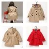 Cappotti di tinca Abbigliamento per bambini Primavera Autunno Ragazza Cappotto da principessa Tinta unita Medio-lungo Trench monopetto Bambina per bambini Dheos esterno