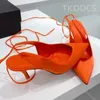 Sandals Sexy High Heels Women Closed Pointed Toe Ankle Lace Up Pumps Summer Runway Shoes Woman Stiletto Sandalias Mujer