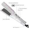 Straighteners Rhinestone Flat Iron Titanium Hair Straightener Professional Dual Voltage Straightening Irons LCD Display 2 Inch Plate Irons