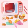 Kids Kitchen Toys Simulation Microwave Oven Educational Mini Food Pretend Play Cutting Role Playing Girls 240104