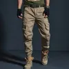 Haute qualité kaki pantalons décontractés hommes militaires tactiques joggeurs camouflage cargo pantalon multi-poches mode noir armée pantalon 240103