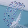 Hair Clips Wedding Net Headbands Rhinestone Mesh Hairband Blue Purple Crystal Head Jewelry For Bride Party Accessories Women Headpiece