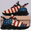 Coolcustomize Personalizado América tênis de corrida patriótico personalizado Bandeira dos EUA leve e confortável com cadarço tênis unissex sapatos de moda de designer personalizados
