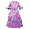 Sukienka dla dziewcząt dla dzieci Encanto Mirabel Madrigal Cosplay kostium fantazyjne sukienki karnawałowe Halloween Princess Party w górę 240104