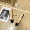 Designer Channel Ballet Flats Shoes Paris Luxury Svarta kvinnors varumärken quiltade äkta läderslip på ballerina rund tå damklänning sko