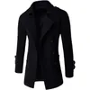 Men British Style Double Breasted Trench top Coat Mens Long trench Masculino male Clothing Classic Drop Overcoat 240104