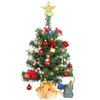 Dekoracje świąteczne Miniaturowe biurko drzewne Top Wystrój sztuczny ze światłami Pvc Dekoracyjne święta