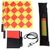 Arbitro di calcio Bandiera Monete Carte Fischio Set Calcio professionale Cartellino rosso e giallo Kit Allenamento sportivo Strumento utile 240103