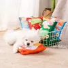 Dog Toys Chews Pet Dog Plush Toys Pizza Fruit for Chews Dog Noisy Squeaker Toys Stuffed Animals Cotton Material and Crinkled Paper PT3