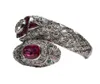 Antik Art Deco 925 Sterling Silver Ruby White Sapphire Ring Jubileumsgåva Säg storlek 5 121765587