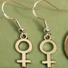 Boucles d'oreilles pendantes pour femmes, symbole goutte crochet, breloque Punk gothique, déclaration féminine, Bijoux féministes, Bijoux féministes