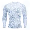 Chemises actives Sport FitnessT-shirt Coupe ajustée Respirant Séchage rapide Haute élasticité Basket de course Entraînement de football Imprimé Manches longues