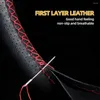 Steering Wheel Covers 38cm Car Braid Cover With Needle Thread Hand-Stitched Artificial Leather PU Auto Accessories