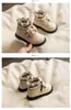 İlk Yürüteçler Ins Style Bebek Ayakkabıları Pu Derisi Prenses Kısa Botlar Yumuşak Tabanlar İlkbahar ve Sonbahar Çocuklar Kız Ayakkabı Çocukları