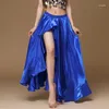 Stage Wear 2024 Belly Dancing Side Pull Long Satin Jupe Lady Dance Jupes Femmes Sexy Oriental Professionnel