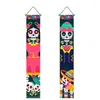 Décoration de fête Jour mexicain du drapeau mort suspendu à l'extérieur du porche signe Halloween fantôme effrayant accessoires décoratifs décor à la maison 180 30 cm