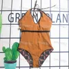 Costume da bagno push up da donna stampato con scollo a V sexy bikini alla caviglia firmato per costumi da bagno da surf da spiaggia estiva