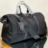 Bolso de lona de nailon negro a la moda, bolsos de equipaje de 42 cm, bolso deportivo de viaje para hombre y mujer, bolso de lona impermeable de gran capacidad, correa ajustable