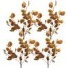 Decorative Flowers 4Pcs Fake Leaves Realistic Veins Natural Color Easy Maintenance Indoor Outdoor Decoration Mariages