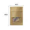 Bolsa de papel Kraft con ventana transparente Bolsa de almacenamiento de alimentos Bolsas resellables Muestra Cosas Té Paquete de café Nensg