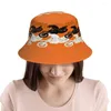 Berretti Arancione Dirt Bike Motocross MX Racing Cappello da pescatore per donne Uomini Studenti Cappelli da pesca Bob pieghevoli Cappellino Panama Streetwear